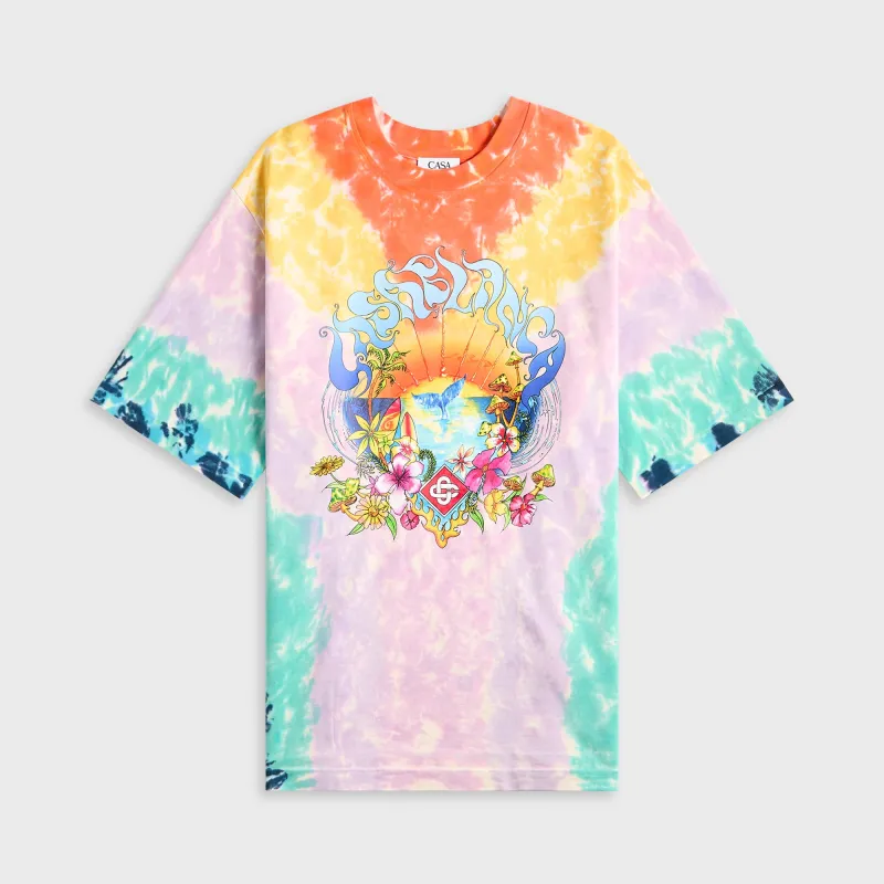 Casablanca Printed Oversized Tie Dye Surf Trip Tee - Multicolor sold by Kith