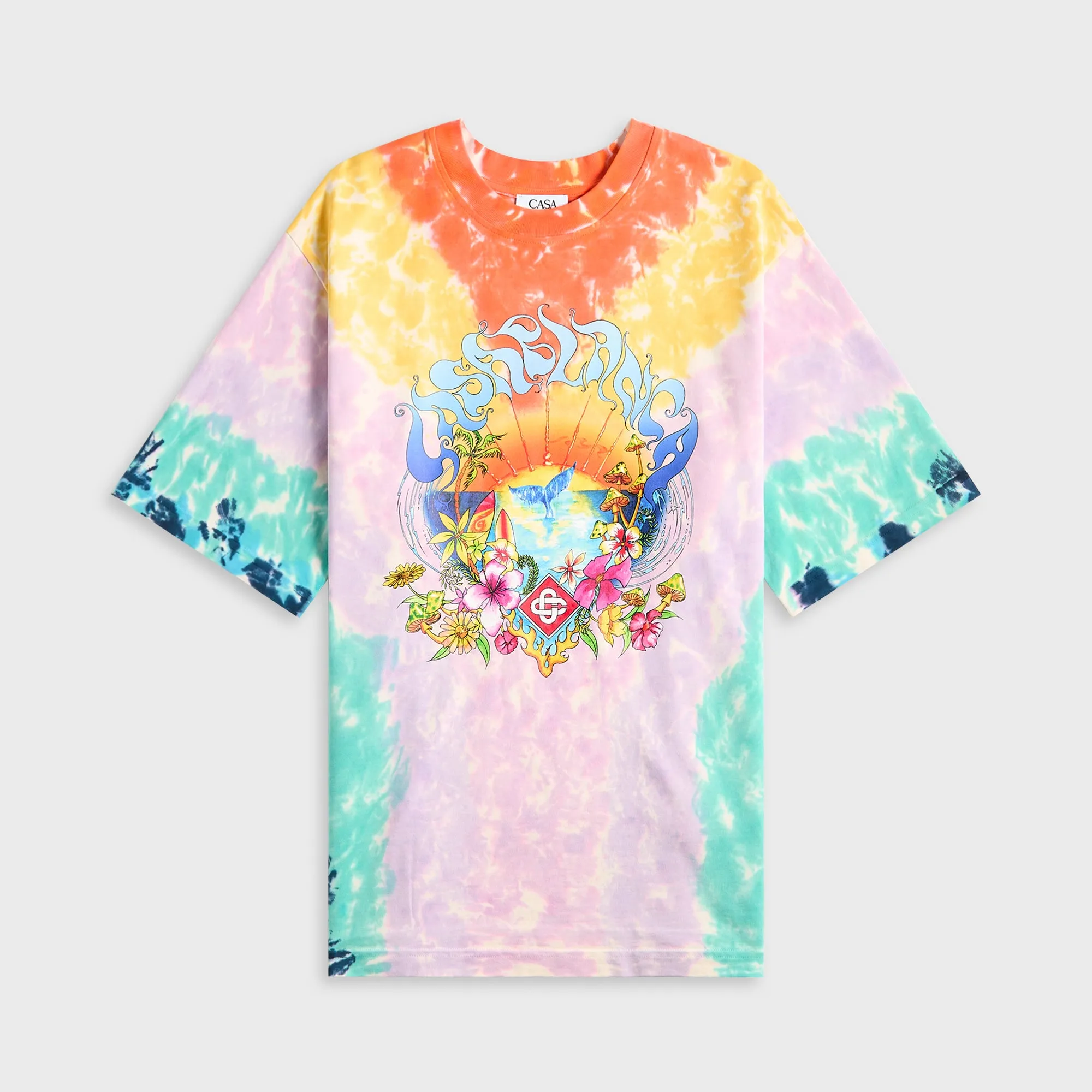 Casablanca Printed Oversized Tie Dye Surf Trip Tee - Multicolor sold by Kith