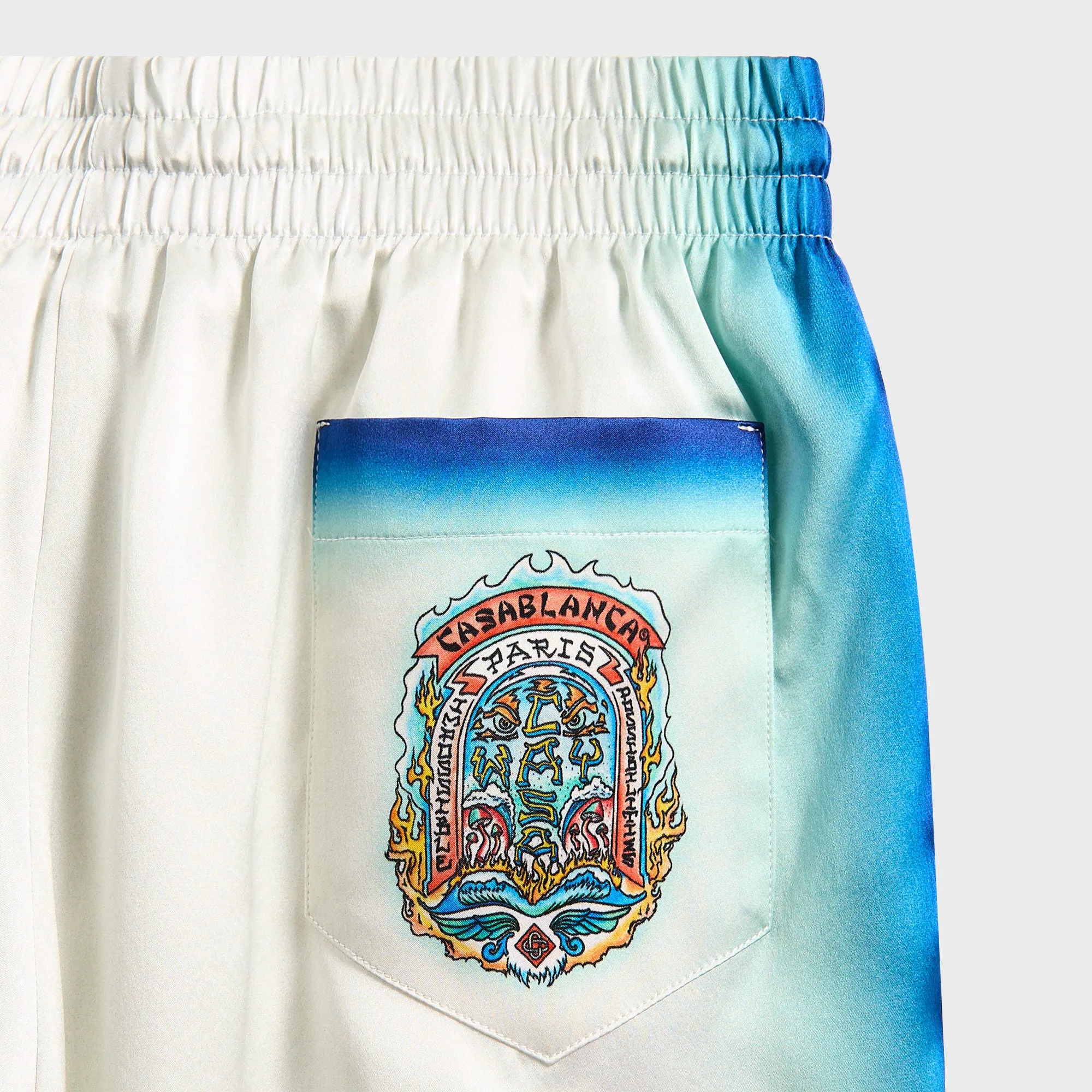 Casablanca Drawstring Shorts - Blue Fade / White sold by Kith product image thumbnail 3