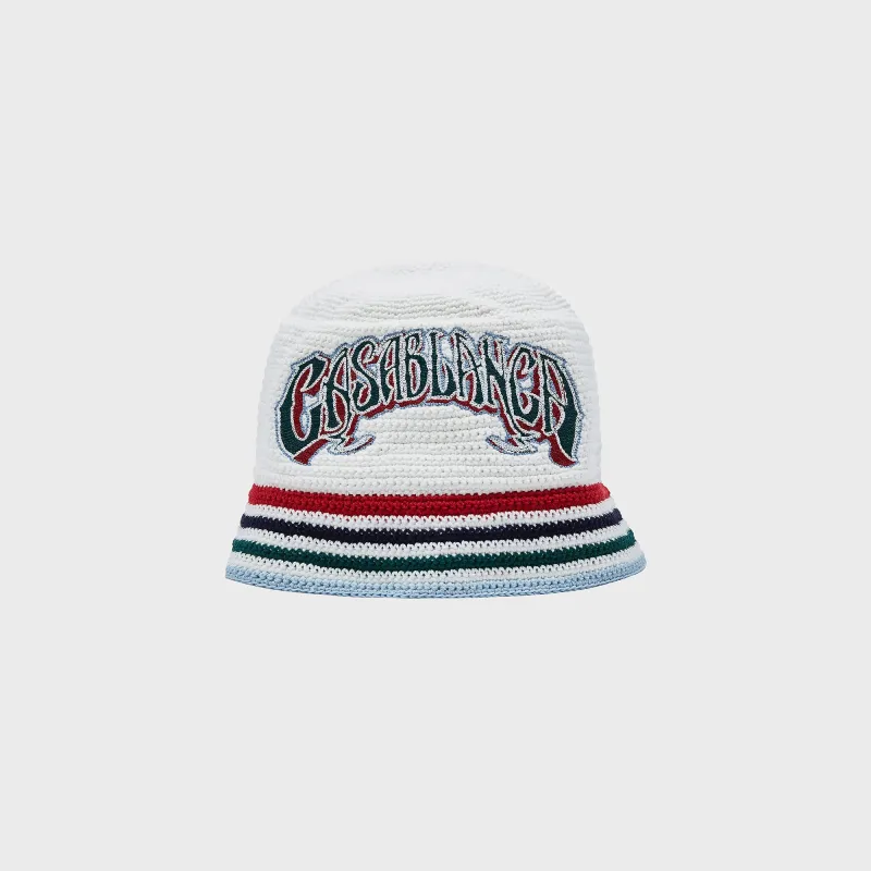Casablanca Crochet Cap - White sold by Kith