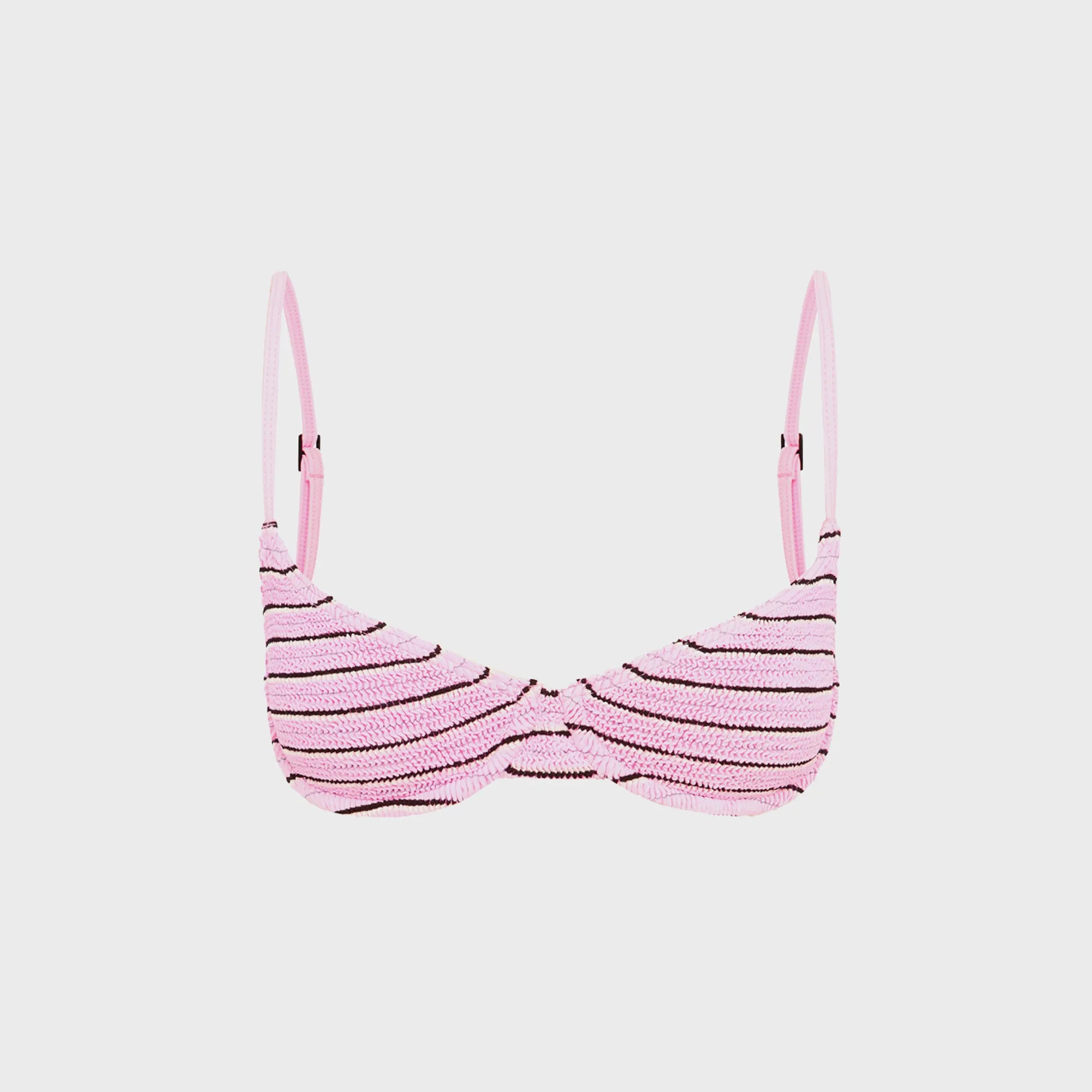 Bond Eye Gracie Balconette Top - Pastel Pink Stripe sold by Kith
