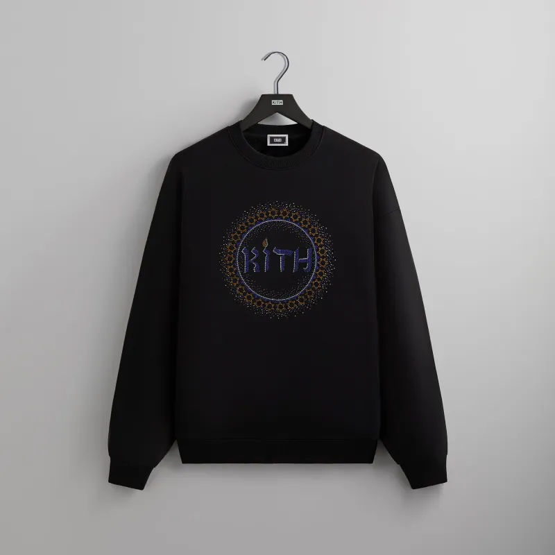 Kith Hanukkah Crystal Nelson Crewneck - Black sold by Kith