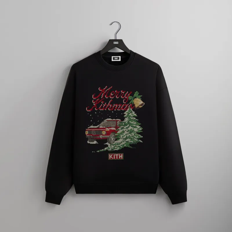 Kithmas Needlepoint Nelson Crewneck - Black sold by Kith