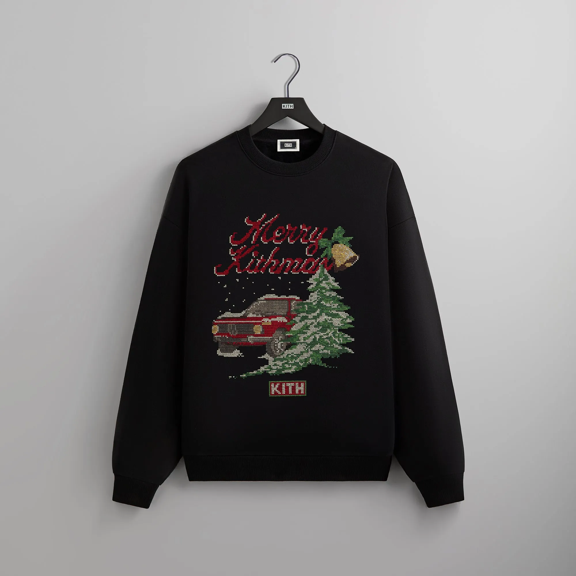 Kithmas Needlepoint Nelson Crewneck - Black sold by Kith