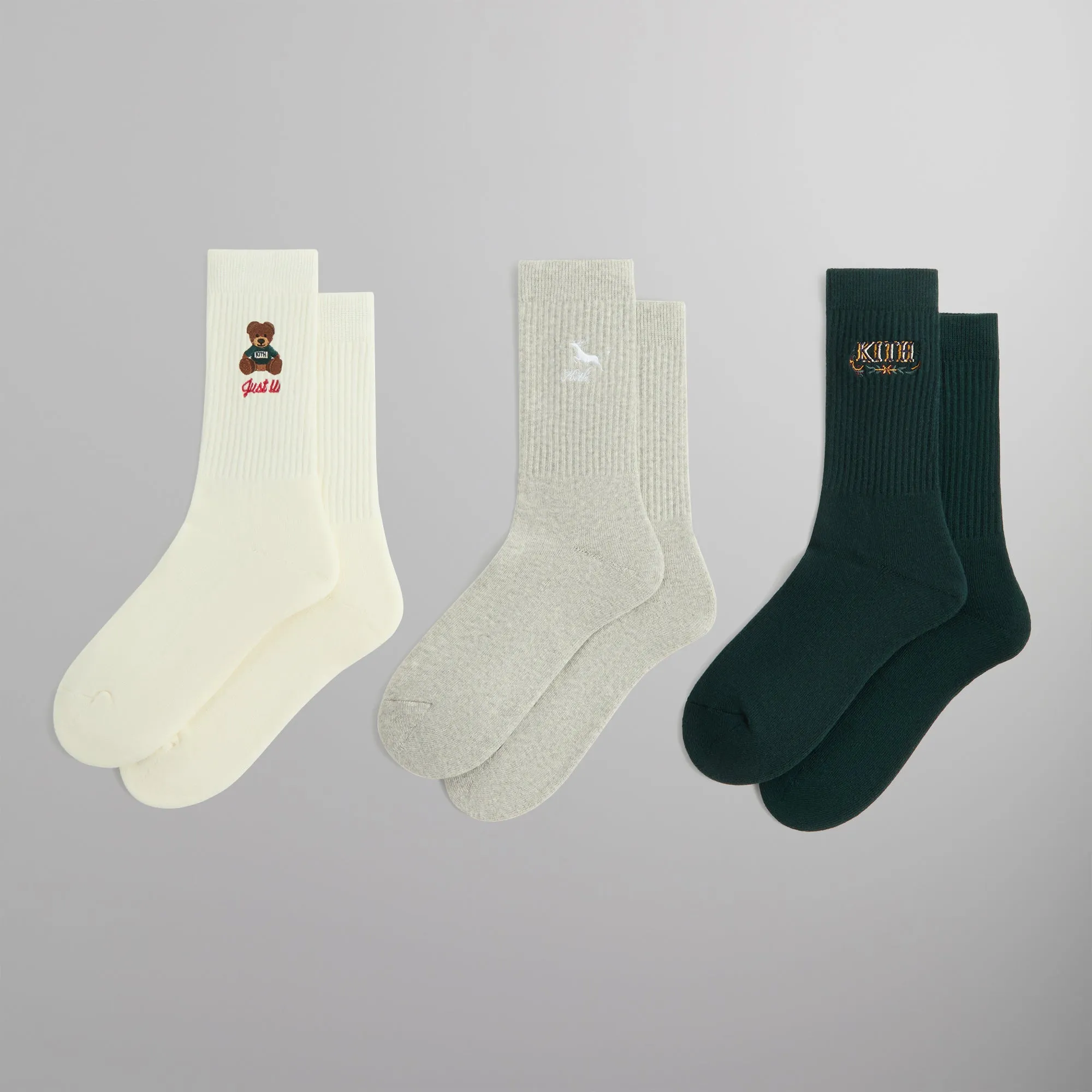 Kithmas 3 Pack Crew Socks - Multi sold by Kith