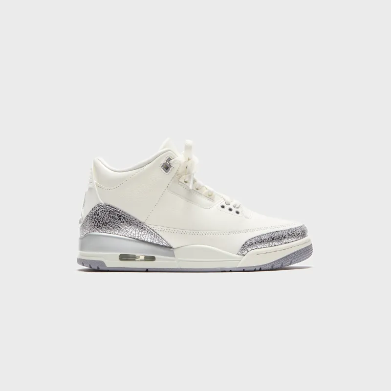 Nike WMNS Air Jordan 3 Retro - Sail / Cement Grey / Metallic Silver sold by Kith