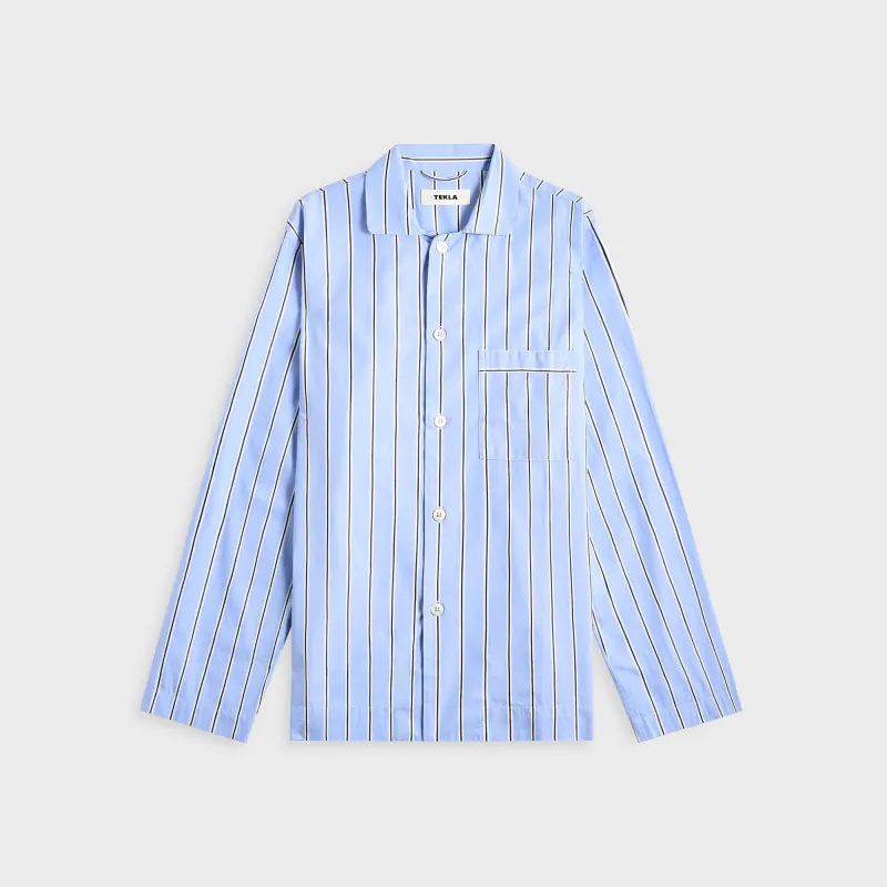 Tekla Cotton Poplin Pyjama Shirt - Bassett Stripes sold by Kith