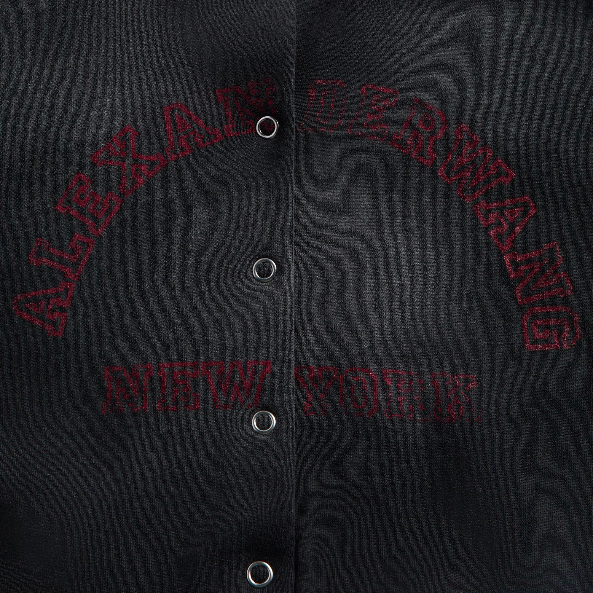 T by Alexander Wang Graphic Shrunken Cardigan Hoodie - Black sold by Kith product image thumbnail 3