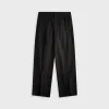 Marni Compact Cotton Poplin Classic Trouser - Black sold by Kith