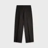 Marni Compact Cotton Poplin Classic Trouser - Black sold by Kith