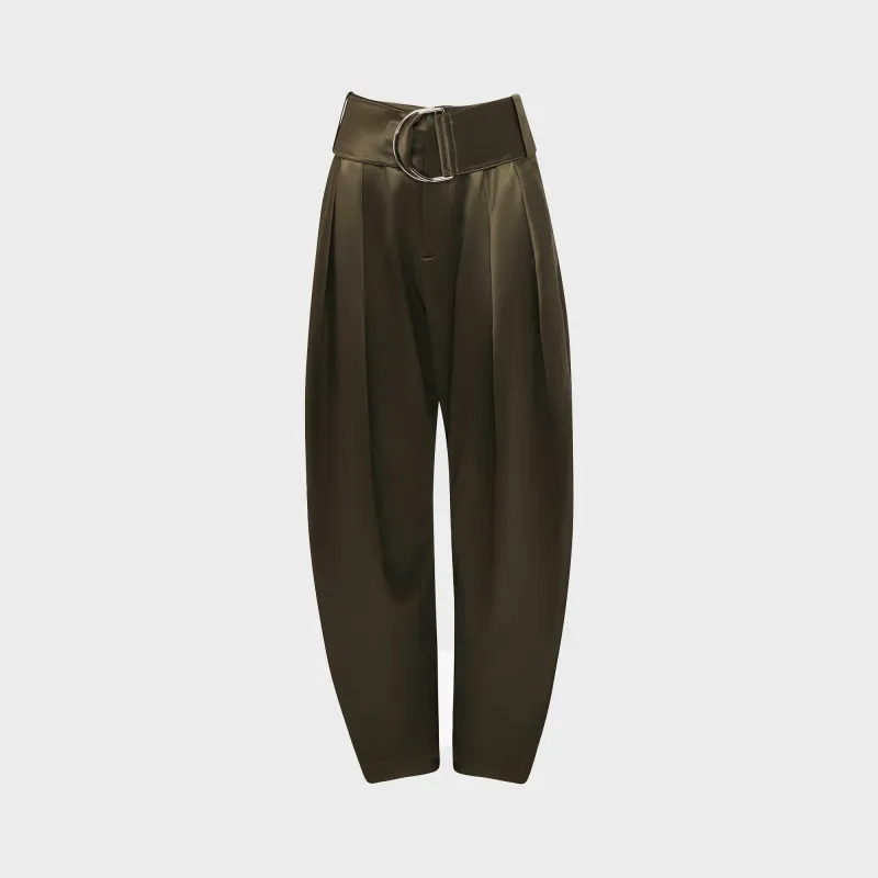 JW Anderson Pleated D Ring Trousers - Khaki sold by Kith