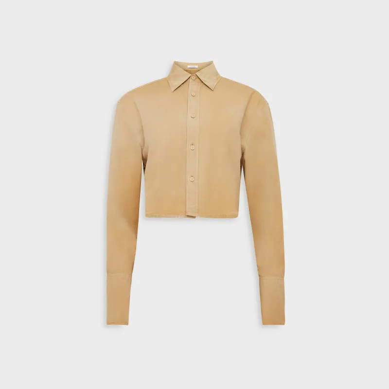 JW Anderson Garment Dye Cropped Shirt - Light Tobacco sold by Kith