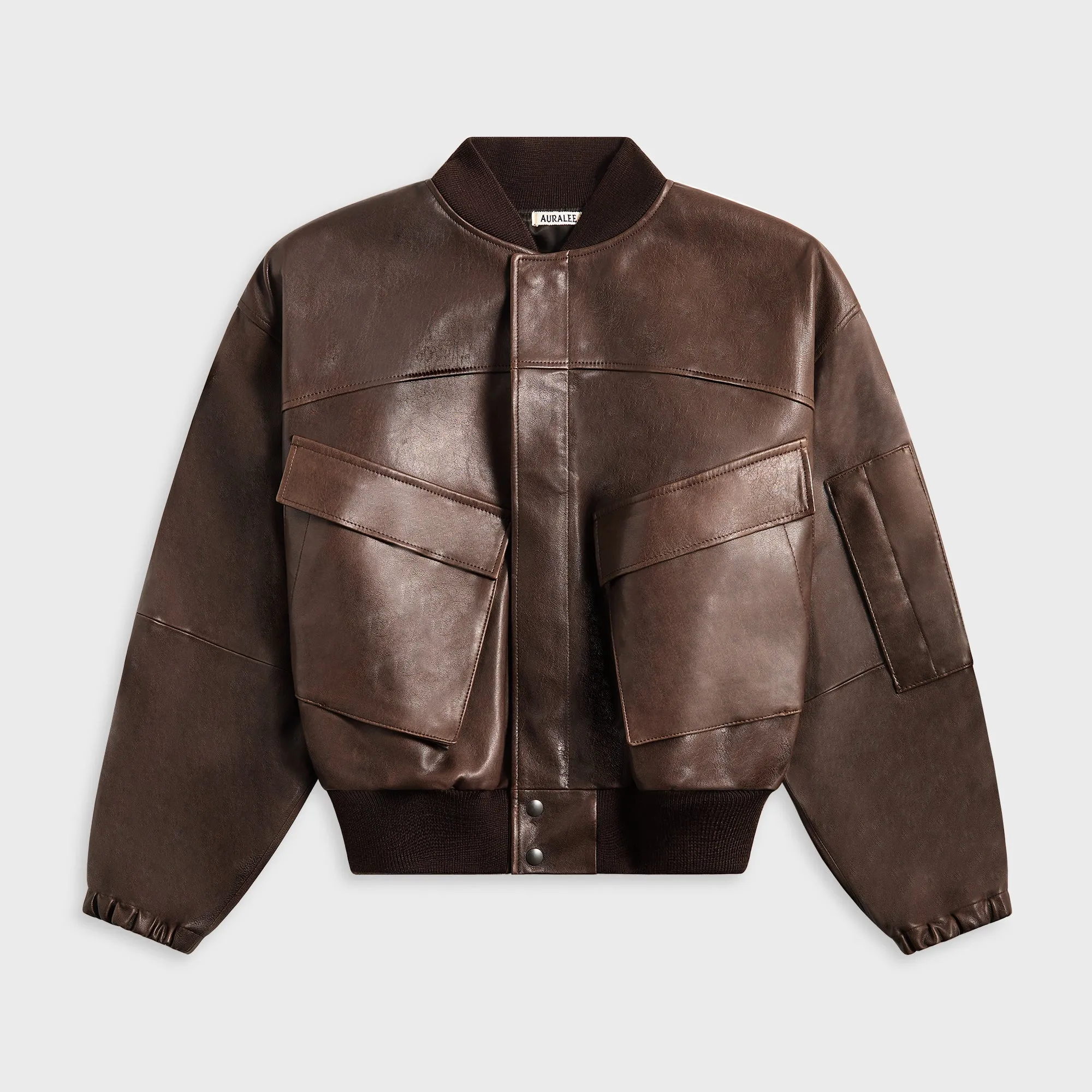 Auralee Lamb Leather Flight Blouson - Brown | Parallel