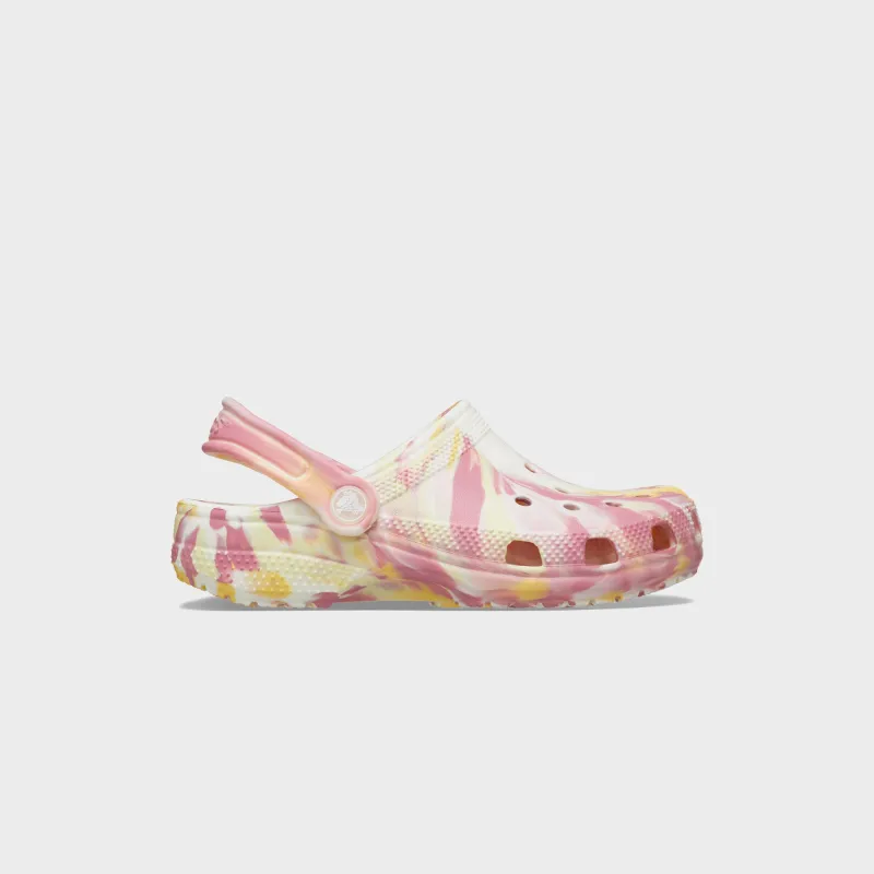 Crocs TD Classic Glow Marbled Clog - Daylily / Multi sold by Kith