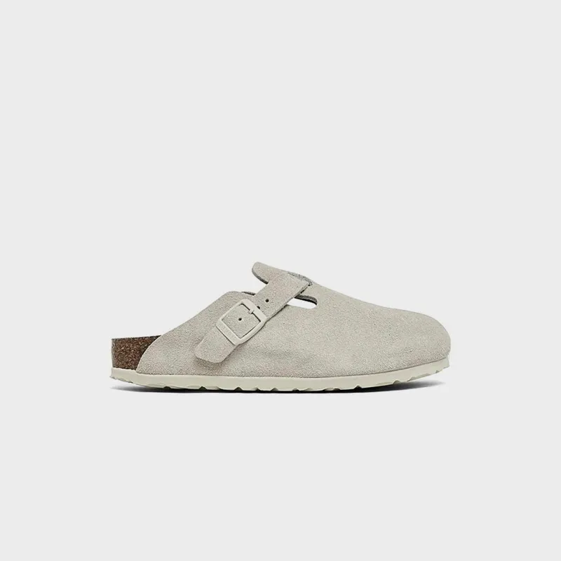 Birkenstock Boston SFB Antique - White Suede sold by Kith