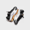 Nike Shox R4 - Black / Vast Grey / Bright Mandarin / Metallic Silver sold by Kith