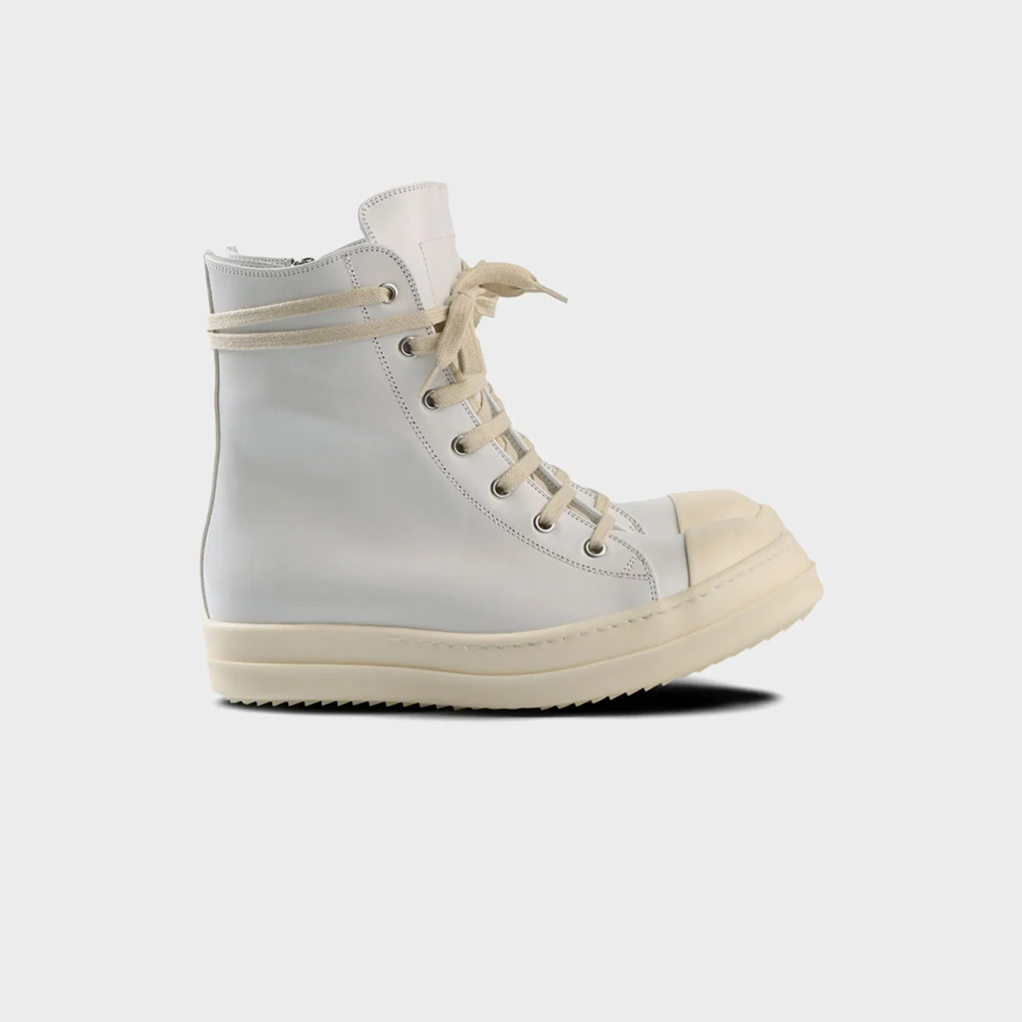 Rick Owens Scarpe in Pelle Sneakers - Chalk / White / Milk sold by Kith