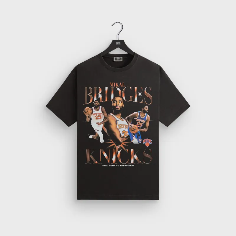 Kith for the New York Knicks Mikal Bridges Vintage Tee - Black sold by Kith