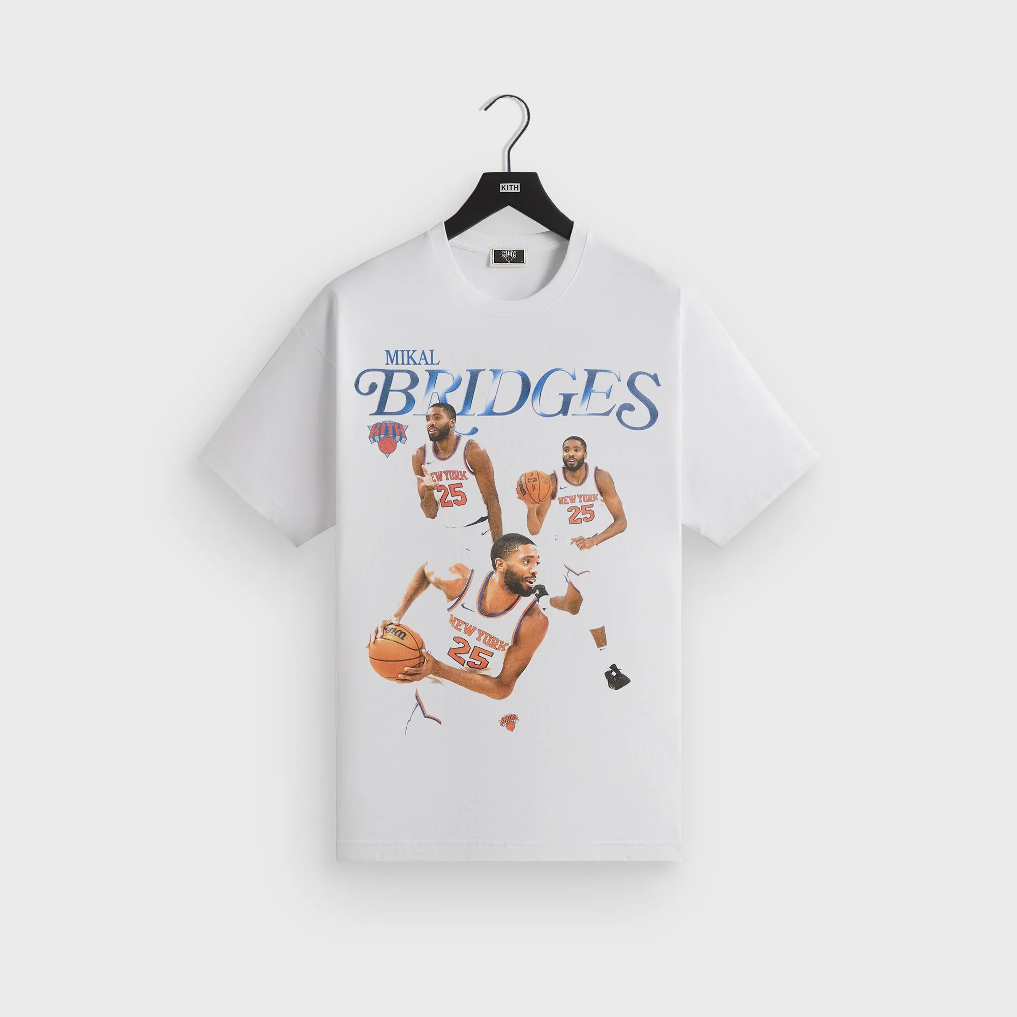Kith for the New York Knicks Mikal Bridges Legend Vintage Tee - White sold by Kith