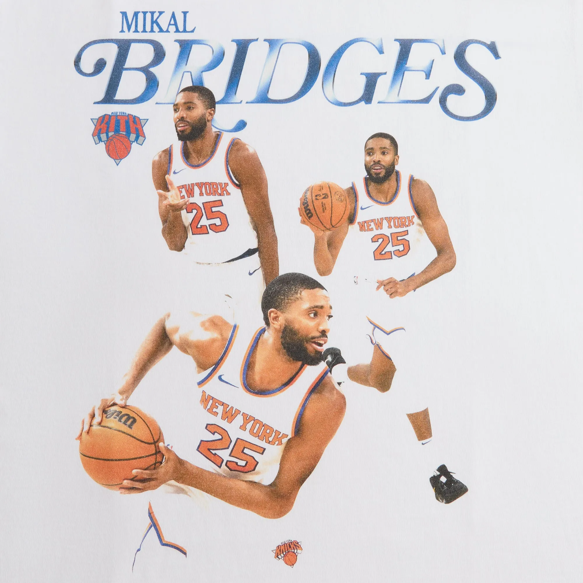 Kith for the New York Knicks Mikal Bridges Legend Vintage Tee - White sold by Kith product image thumbnail 3