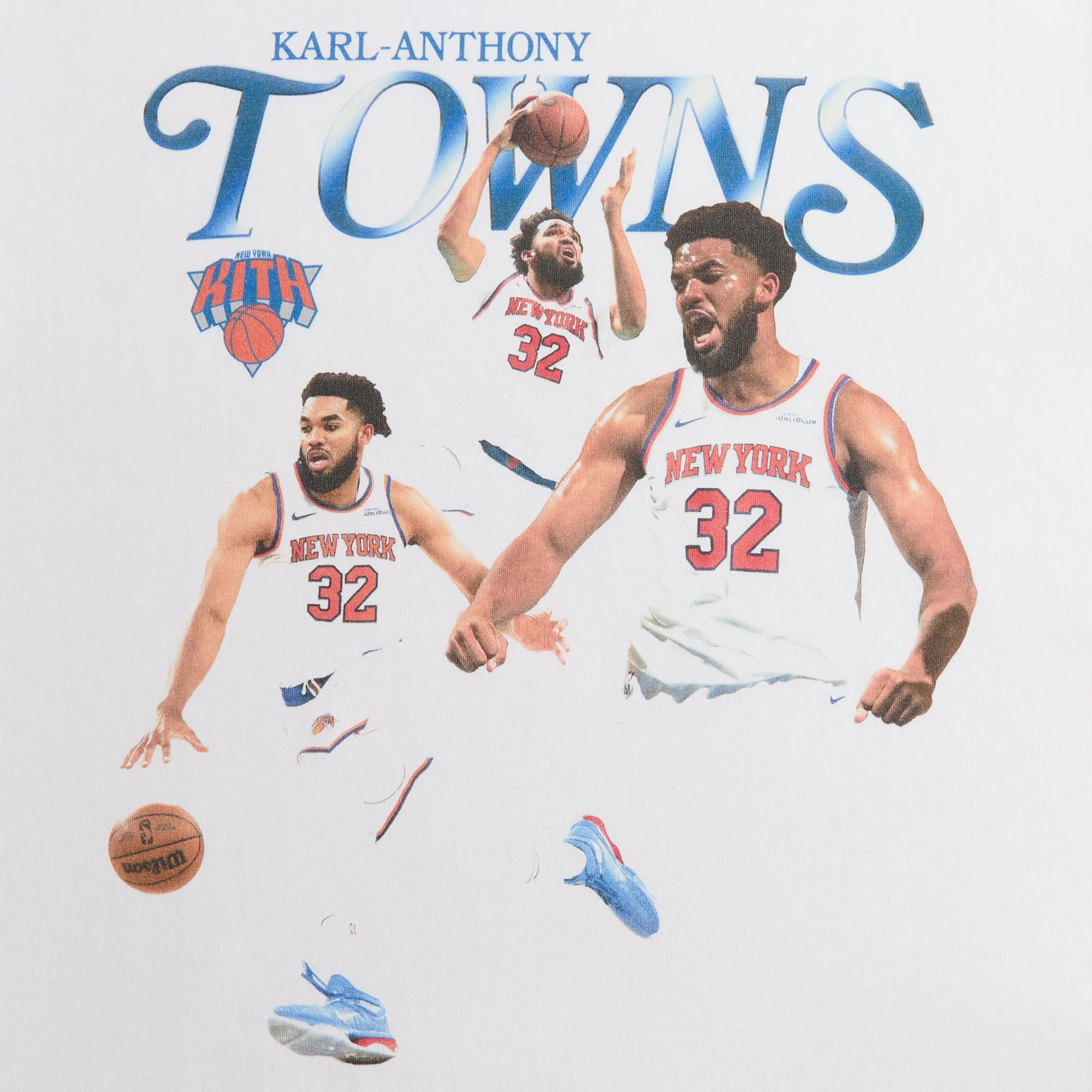 Kith for the New York Knicks Karl-Anthony Towns Legend Vintage Tee - White sold by Kith product image thumbnail 3