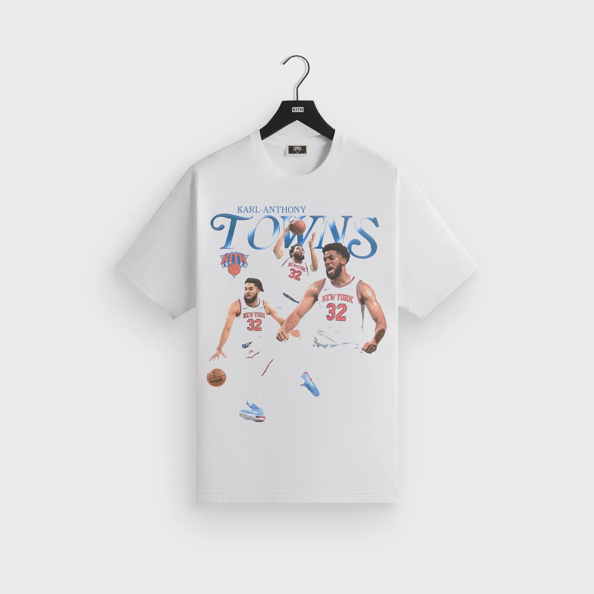 Kith for the New York Knicks Karl-Anthony Towns Legend Vintage Tee - White sold by Kith