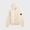 Stone Island Malfile Fleece Garment Dyed Old Effect Zip Hoodie - Biege sold by Kith