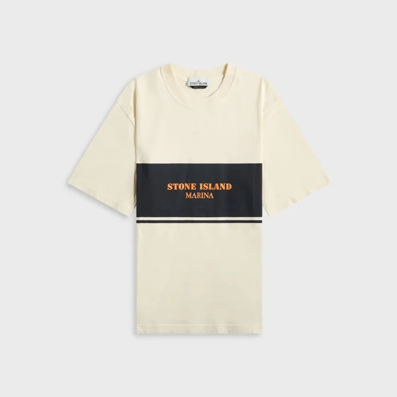 Stone Island Garment Dyed Cotton Marina Tee - Ivory made by Stone Island