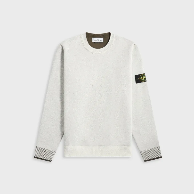 Stone Island Double Face Bi-Color Cotton Nylon Crewneck - Ivory sold by Kith