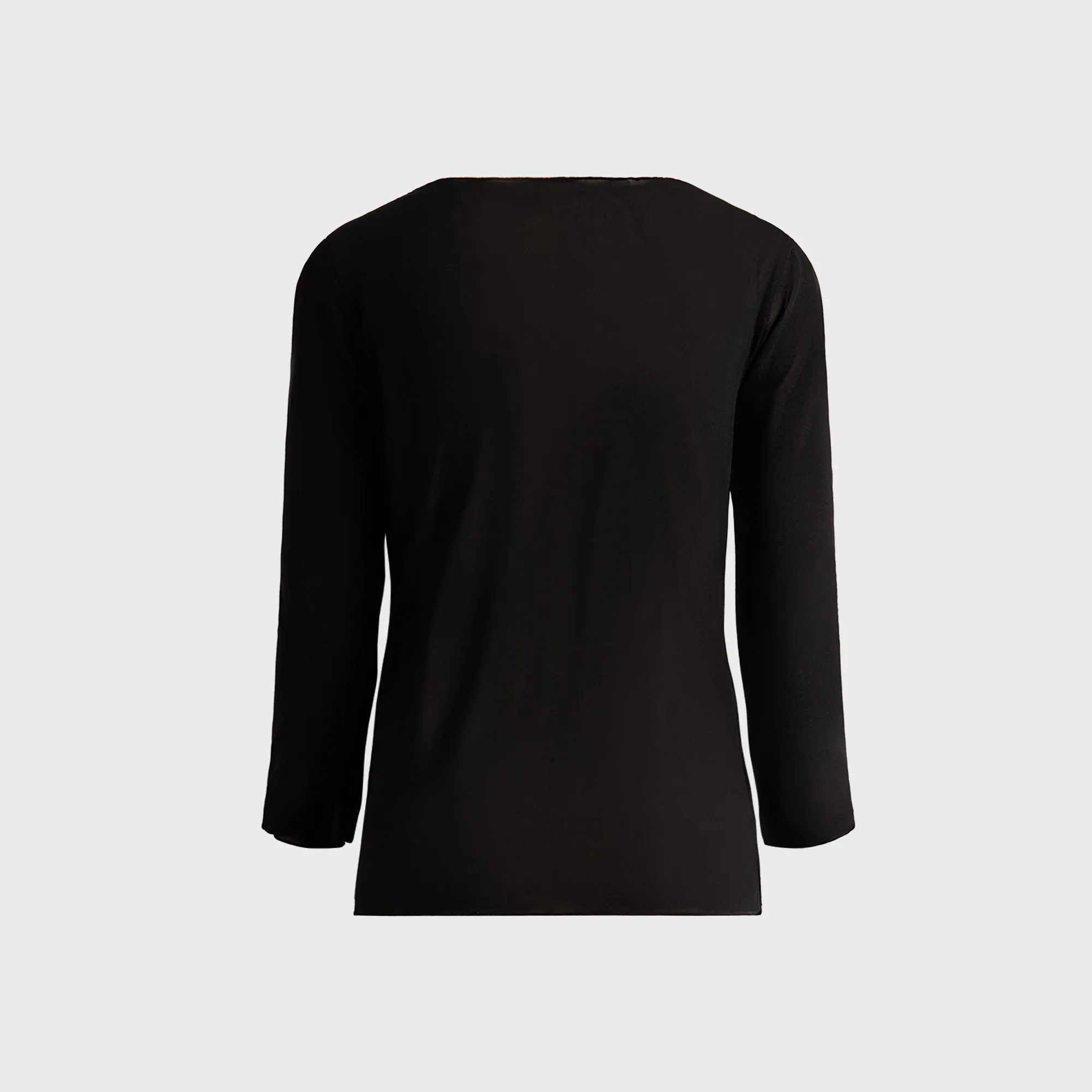 Second Skin Korean Power Mesh Boat Neck Long Sleeve - Black sold by Kith product image thumbnail 2