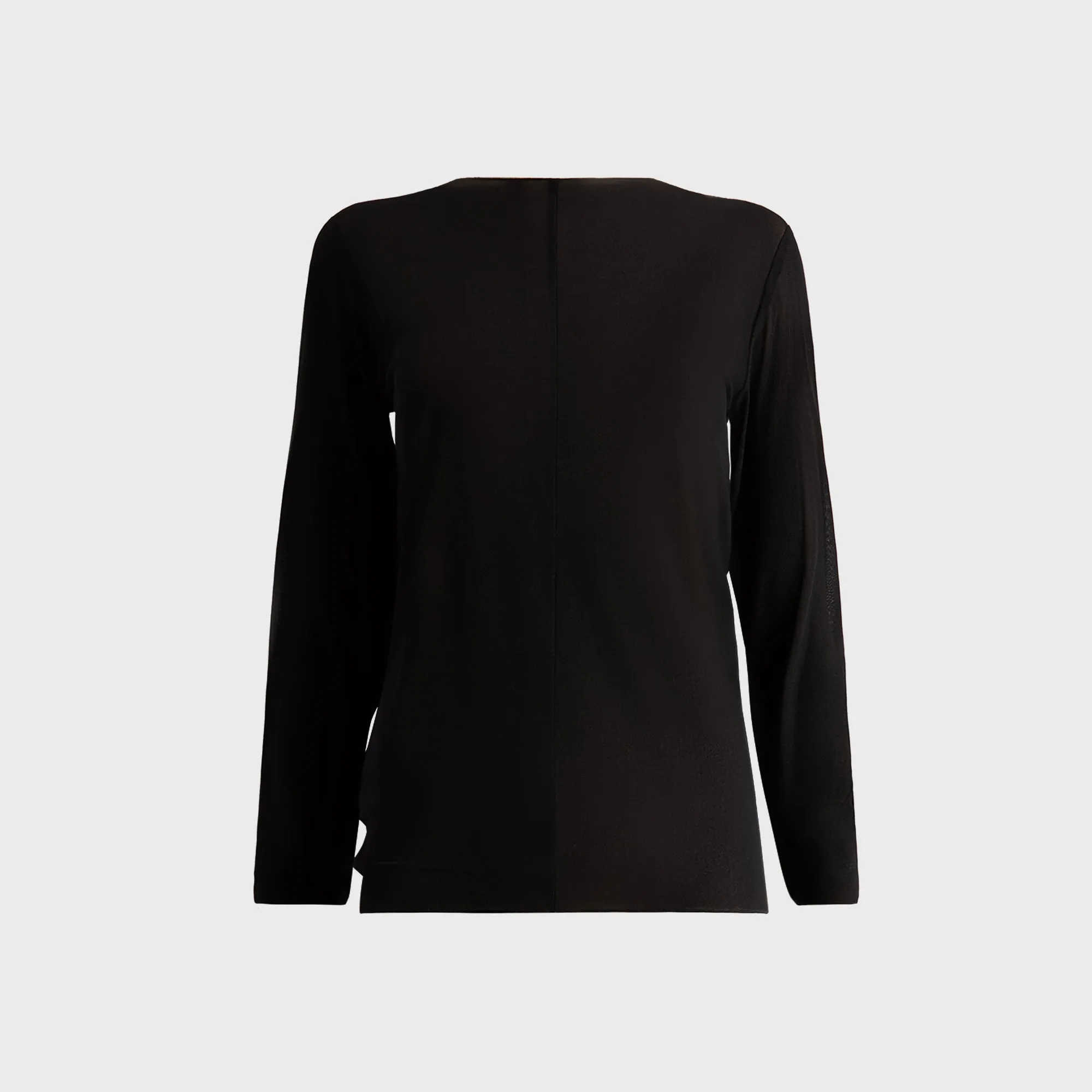 Second Skin Korean Power Mesh Boat Neck Long Sleeve - Black sold by Kith