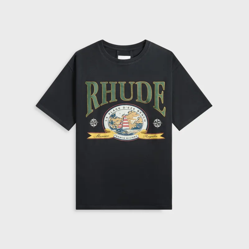 Rhude Monaco Regatta Tee - Vintage Black sold by Kith