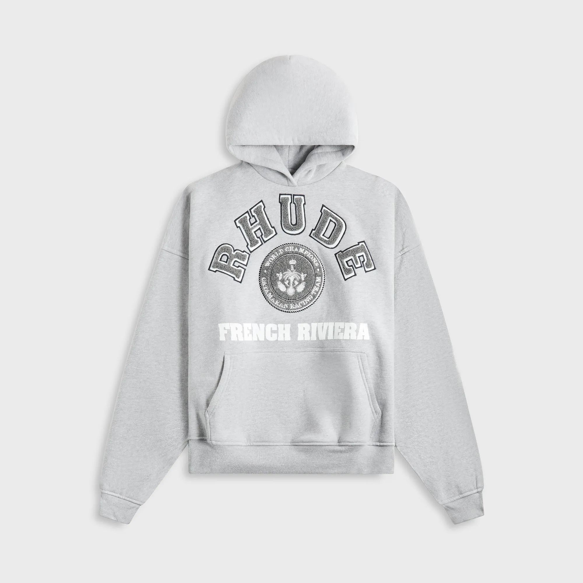 Rhude French Riviera Patch Hoodie - Heather Gray sold by Kith