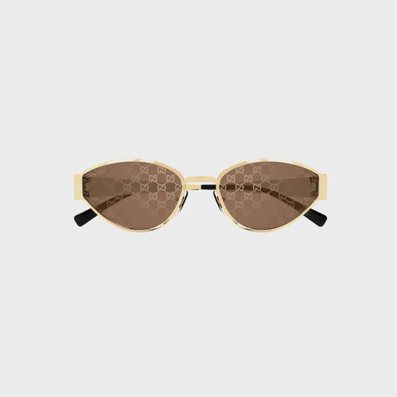 Gucci GG All-Over Logo Metal Frames 53S - Gold sold by Kith