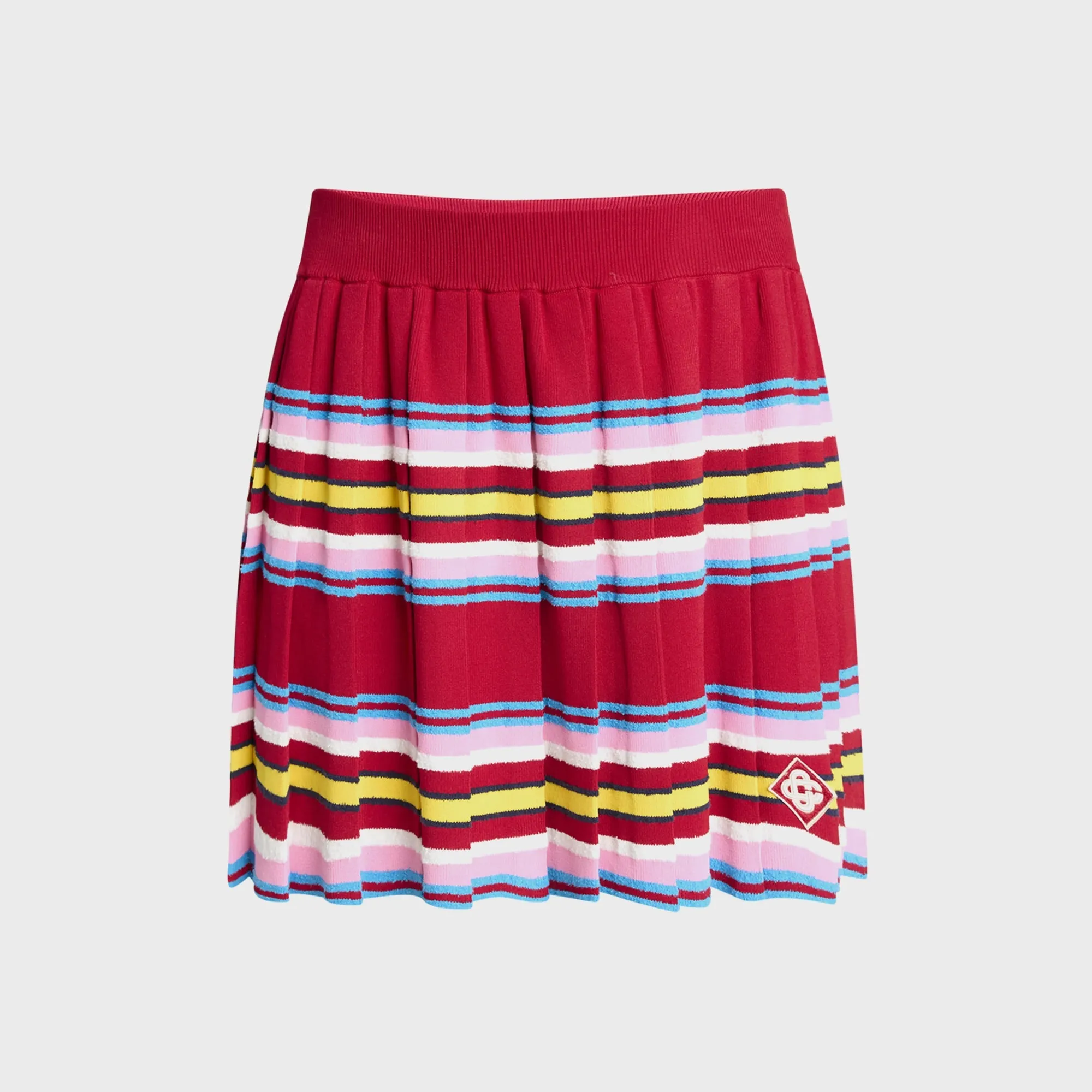 Casablanca Striped Polo Pleated Skort - Multi Dark Red sold by Kith