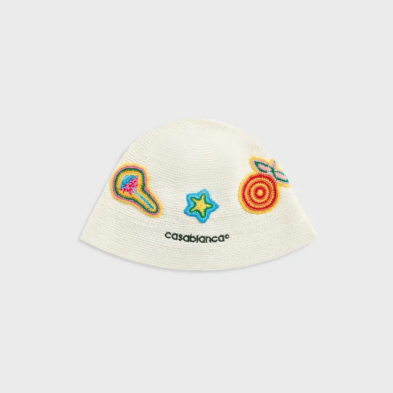 Casablanca Crochet Hat - White sold by Kith