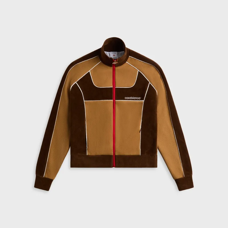 Casablanca Chenille Panelled Track Jacket - Beige sold by Kith