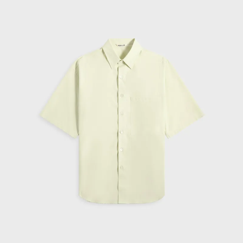 Auralee Washed Finx Twill Big Half Sleeved Shirt - Light Green sold by Kith