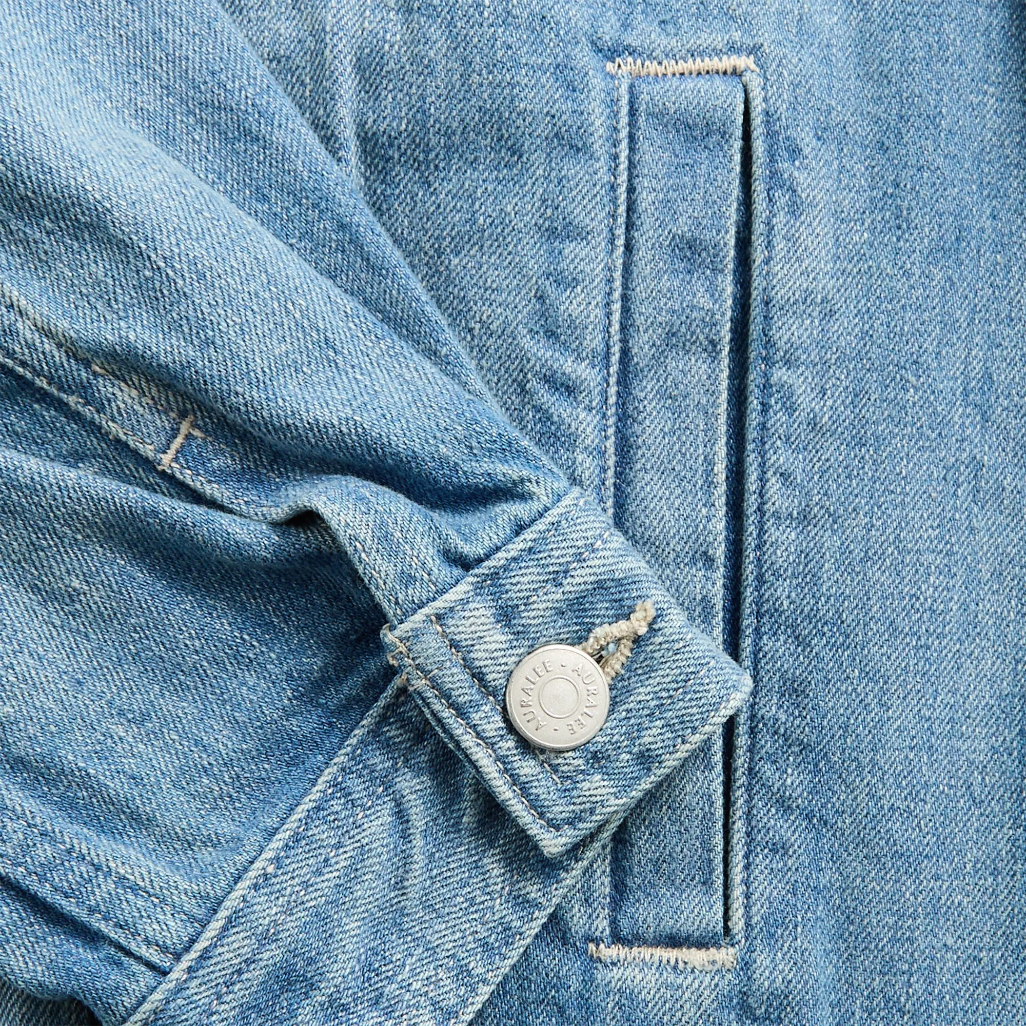 Auralee Selvedge Faded Light Denim Blouson - Light Indigo sold by Kith product image thumbnail 3
