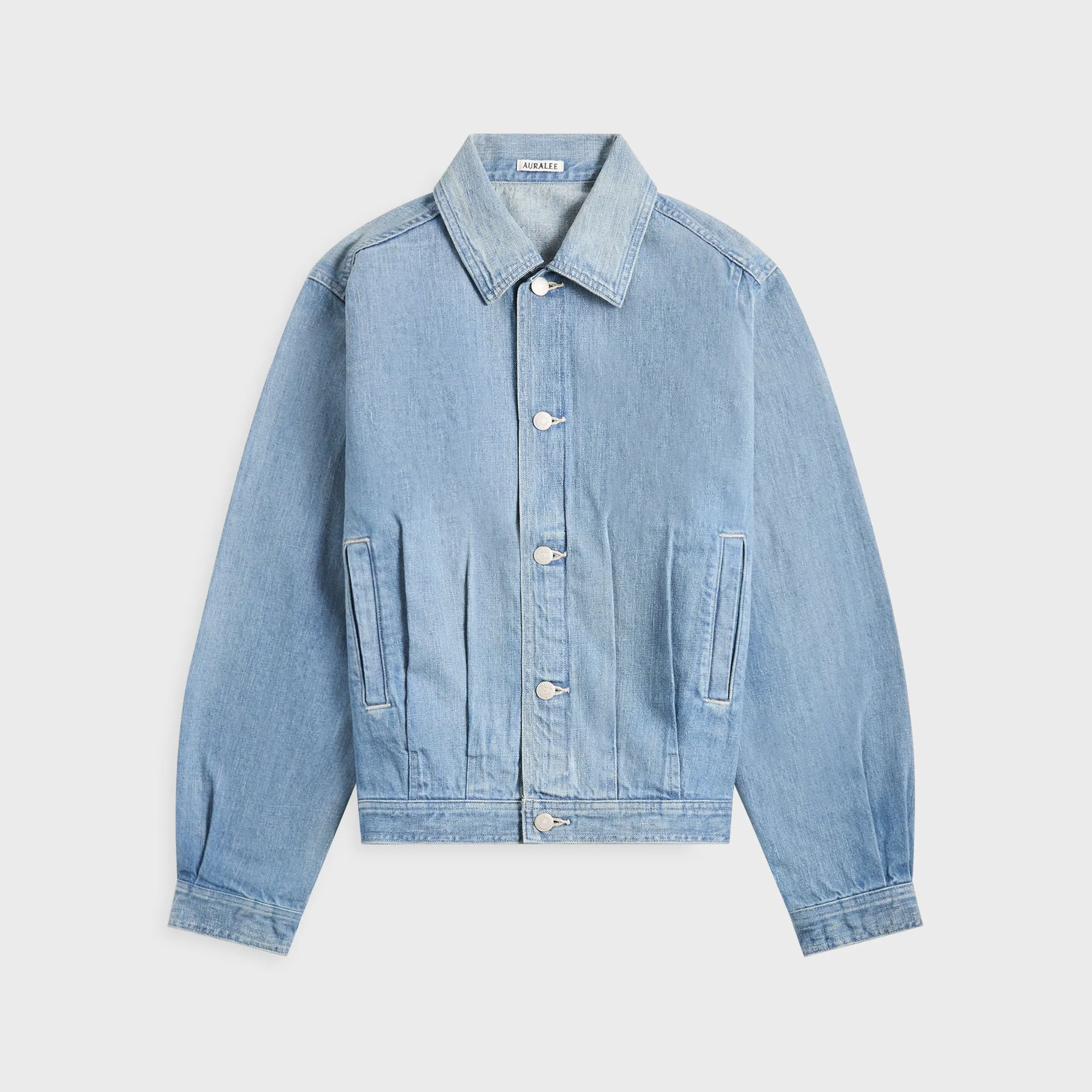 Auralee Selvedge Faded Light Denim Blouson - Light Indigo sold by Kith