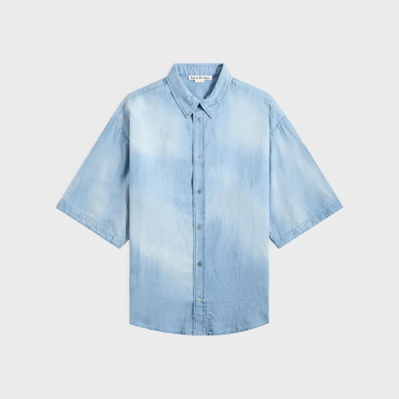 Acne Studios Short Sleeve Shirt - Mid Blue sold by Kith
