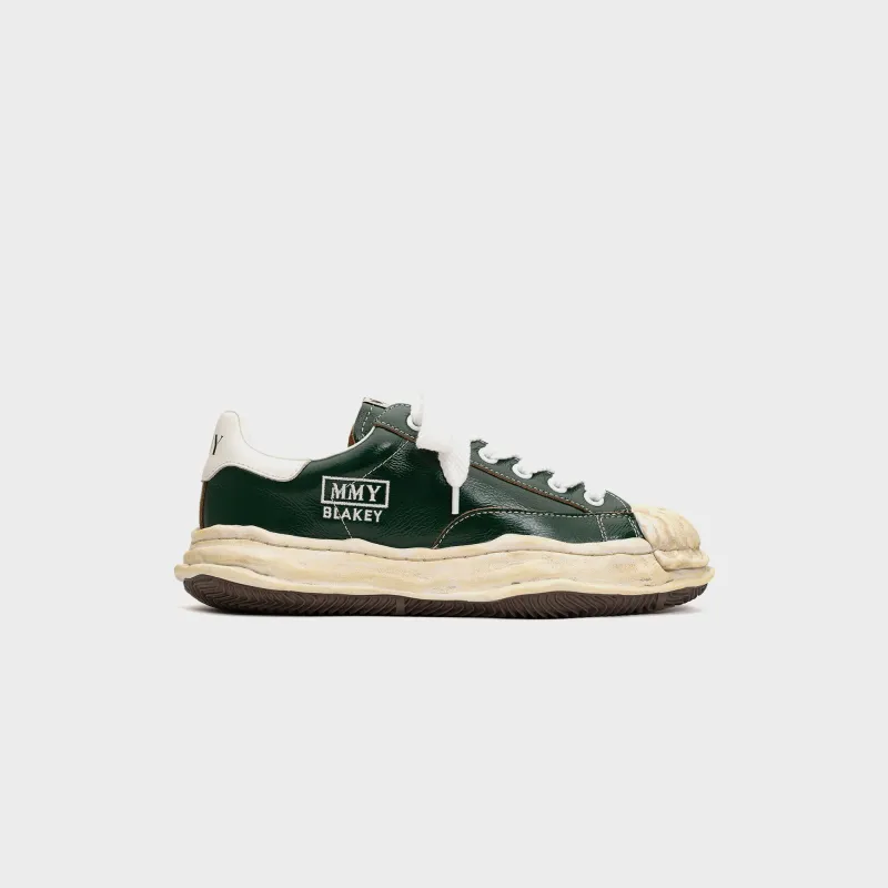 Mihara Yasuhiro Blakey Original Sole Wrinkled Leather Low Top Sneaker - Green sold by Kith