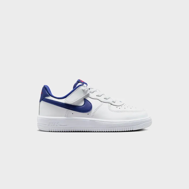 Nike PS Force 1 Low Easyon Bp - White / University Red / Deep Royal Blue sold by Kith