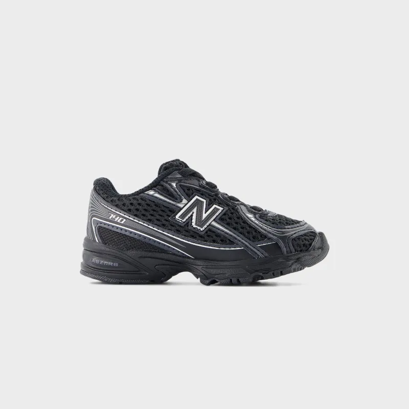 New Balance TD 740 Bungee Lace - Black / Silver Metallic sold by Kith