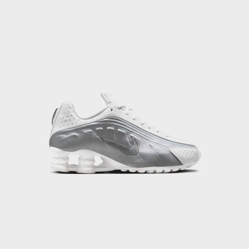 Nike GS Shox R4 - White / Bright Crimson / Metallic Silver sold by Kith