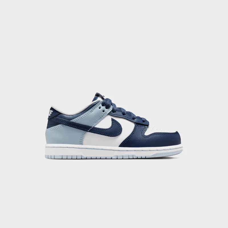 Nike PS Dunk Low - White / Midnight Navy / Lt Armor sold by Kith