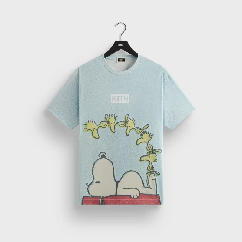 Kith for Peanuts Woodstock Doghouse Comic Vintage Tee - Glisten sold by Kith