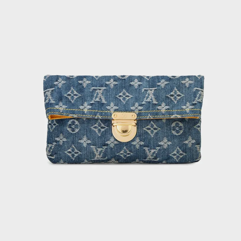 WGACA Louis Vuitton Denim Pochette Plate Clutch - Blue sold by Kith