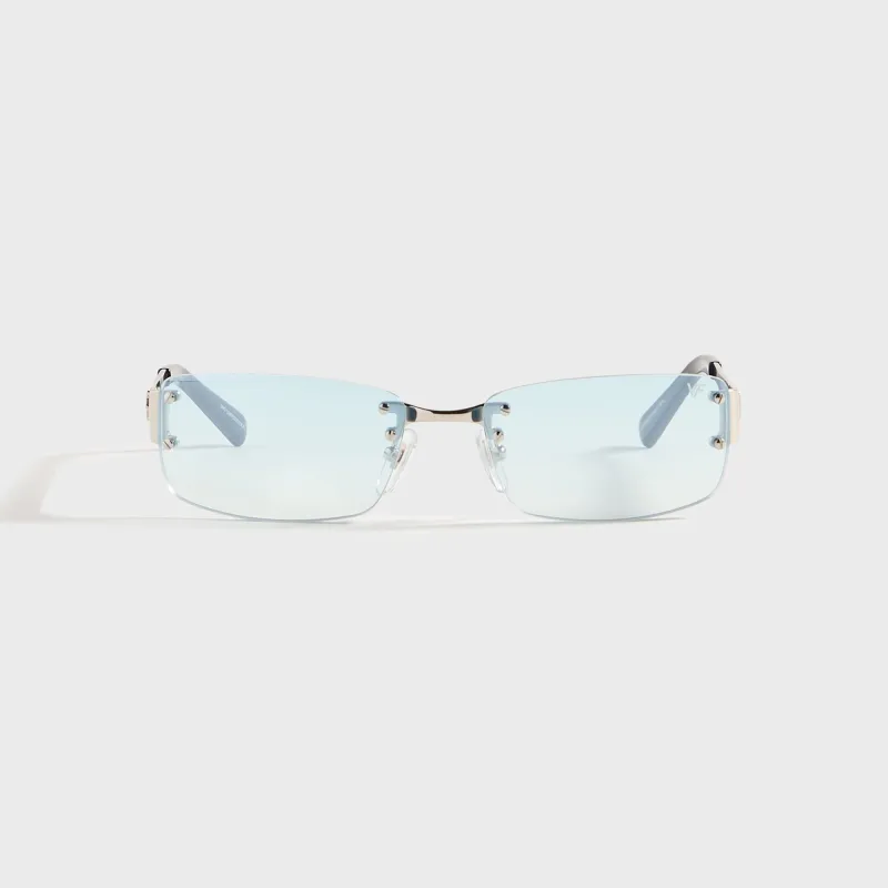 Vintage Frames Infamous Rimless Drill Mount 24KT - White Gold / Tiffany Blue Gradient sold by Kith