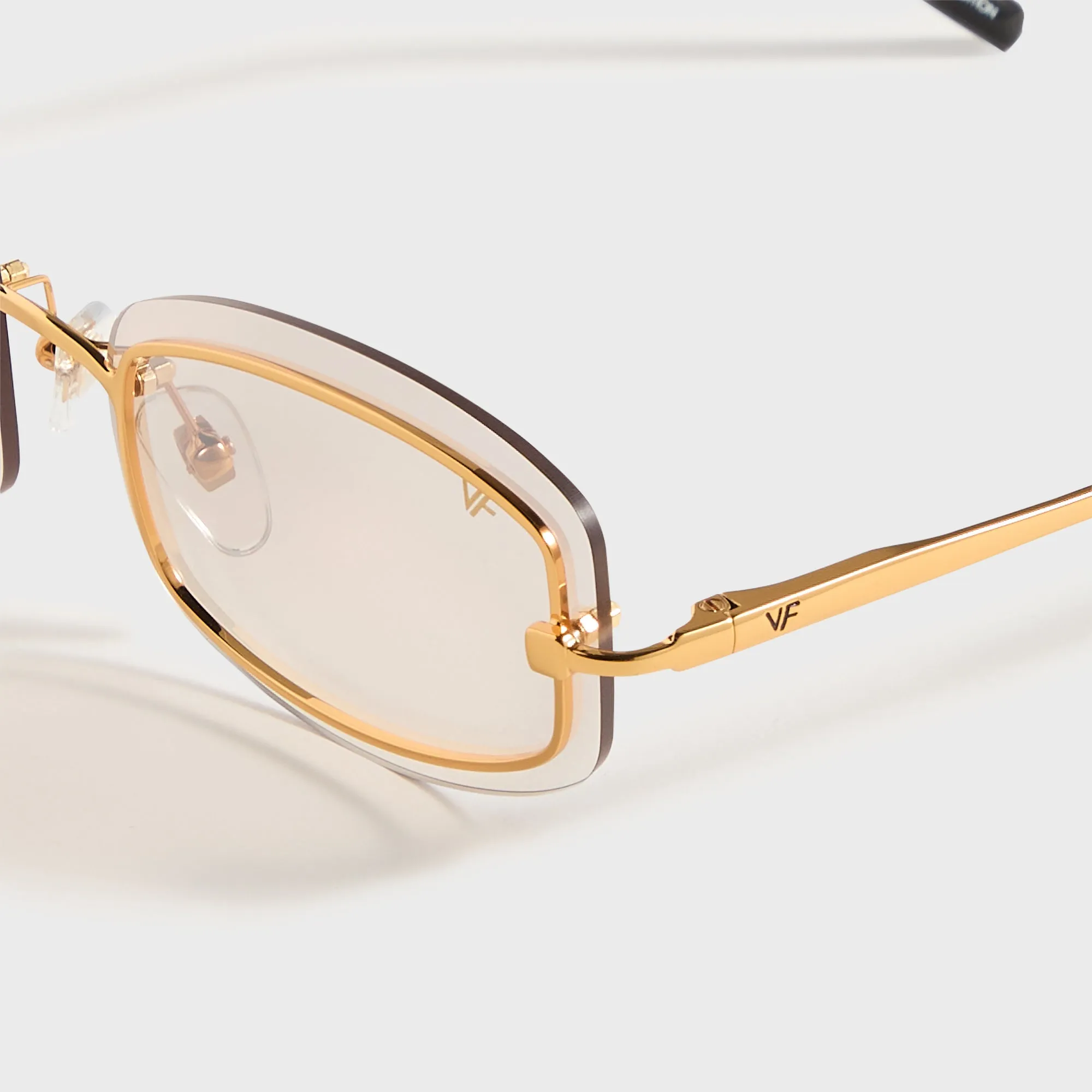 Vintage Frames Genius Rimless 24KT - Yellow Gold / Brown Smoke sold by Kith product image thumbnail 3